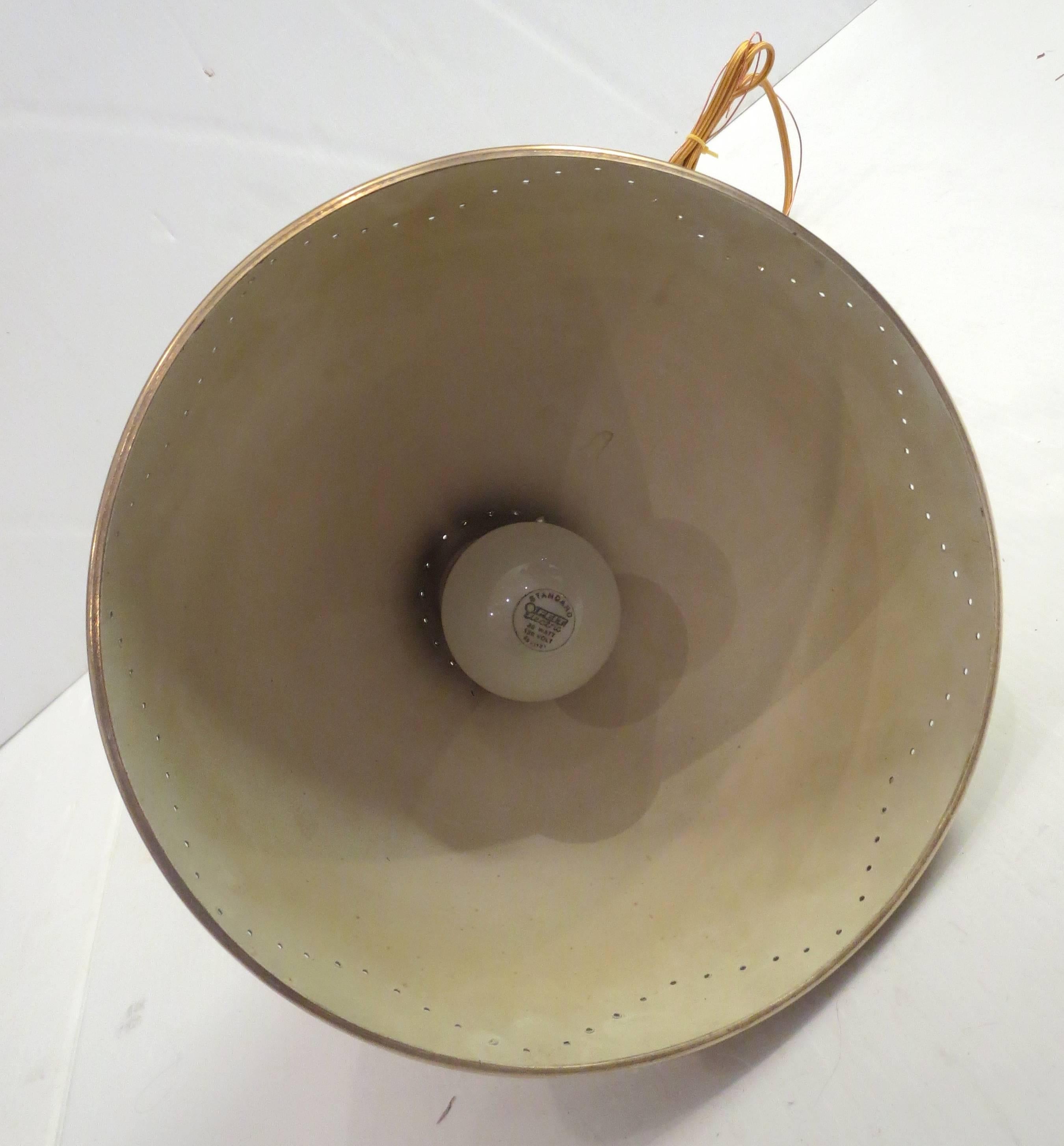 1950s Midcentury Atomic Age Brass Pendant Lamp 1