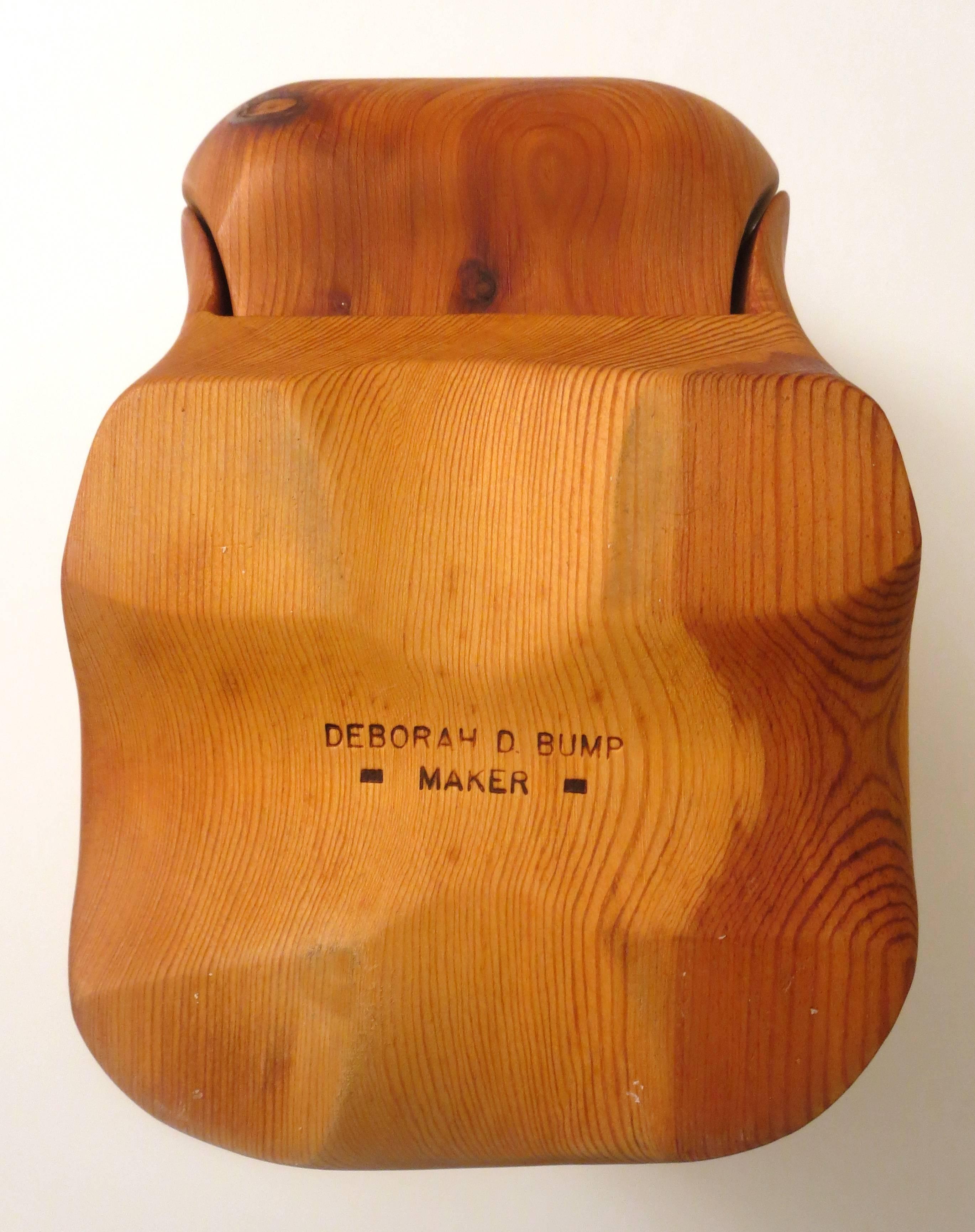 20th Century Solid Figural Hippo Cedar and Pine Wood Jewelry Box by Deborah D Bump