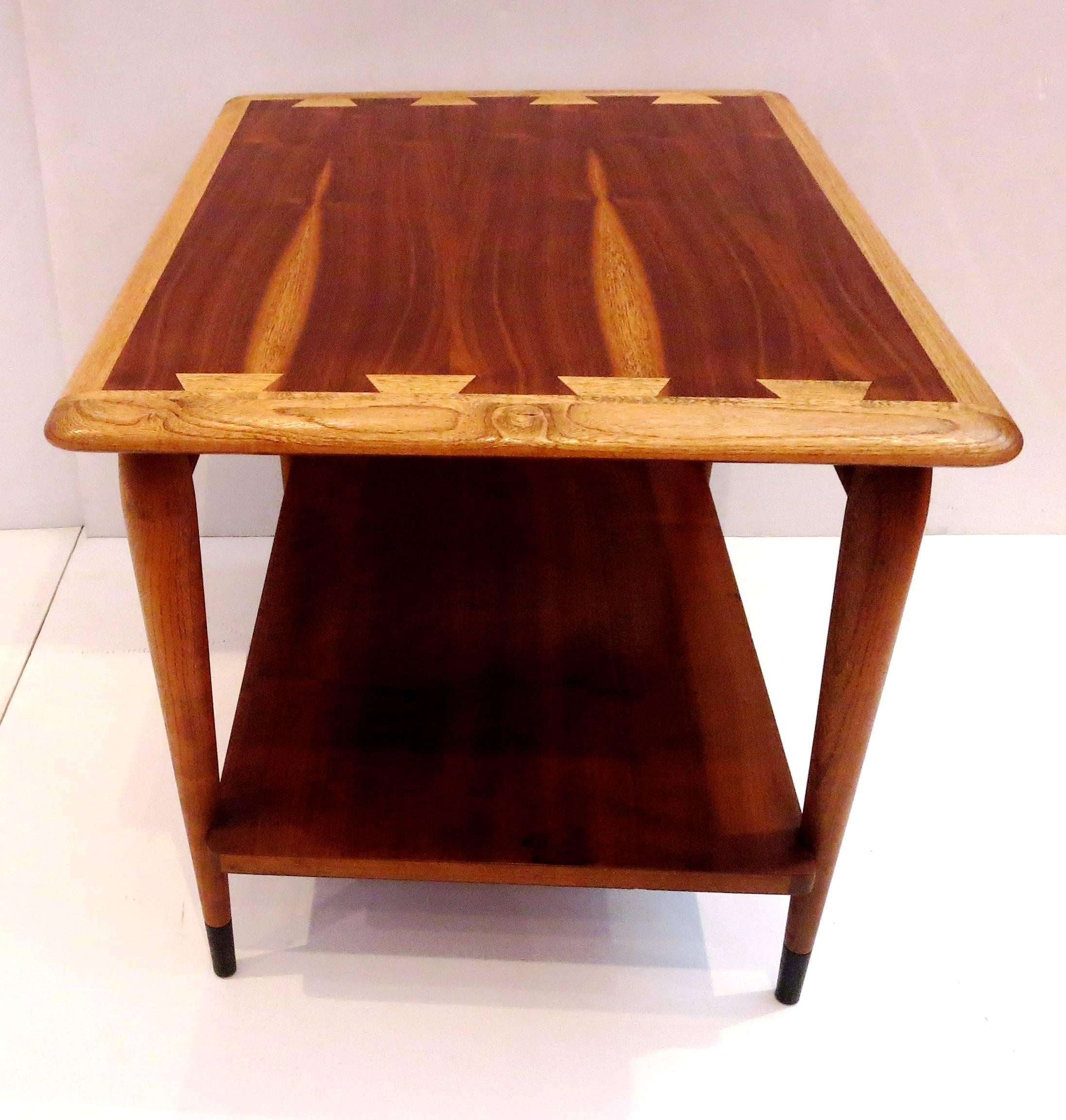 Mid-Century Modern 1950s American Modern Walnut End Side Table Atomic Age