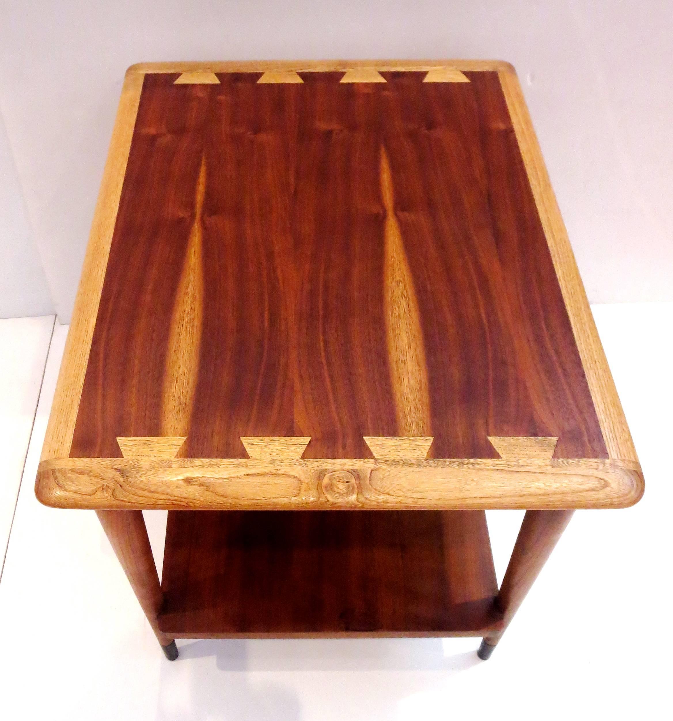 1950s American Modern Walnut End Side Table Atomic Age In Excellent Condition In San Diego, CA