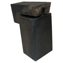 Ceramic Postmodern Geometric Abstract Sculpture 2 Piece by Lee Hun Chung 1990