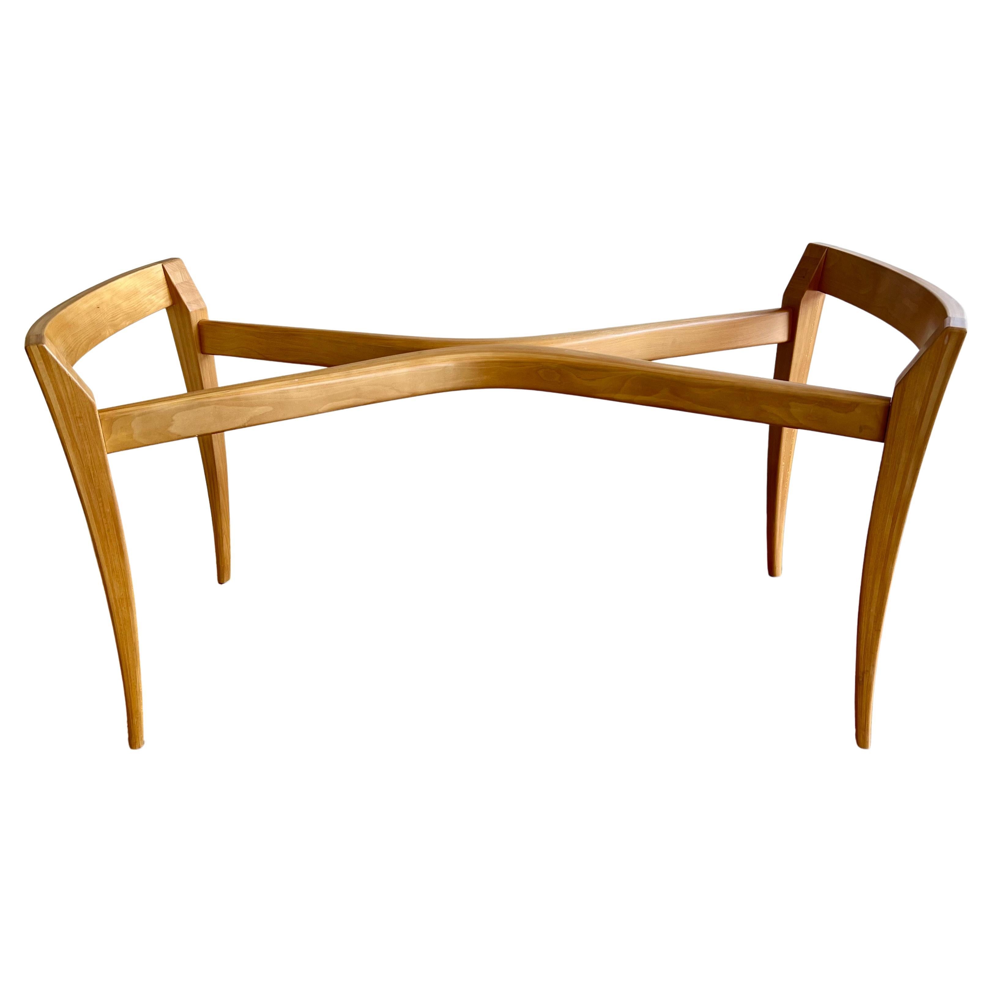 Post-Modern 1980's Postmodern Solid Birch Wood Custom Table Dining Base For Sale