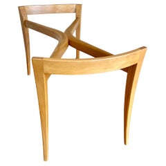 1980's Postmodern Solid Birch Wood Custom Table Dining Base