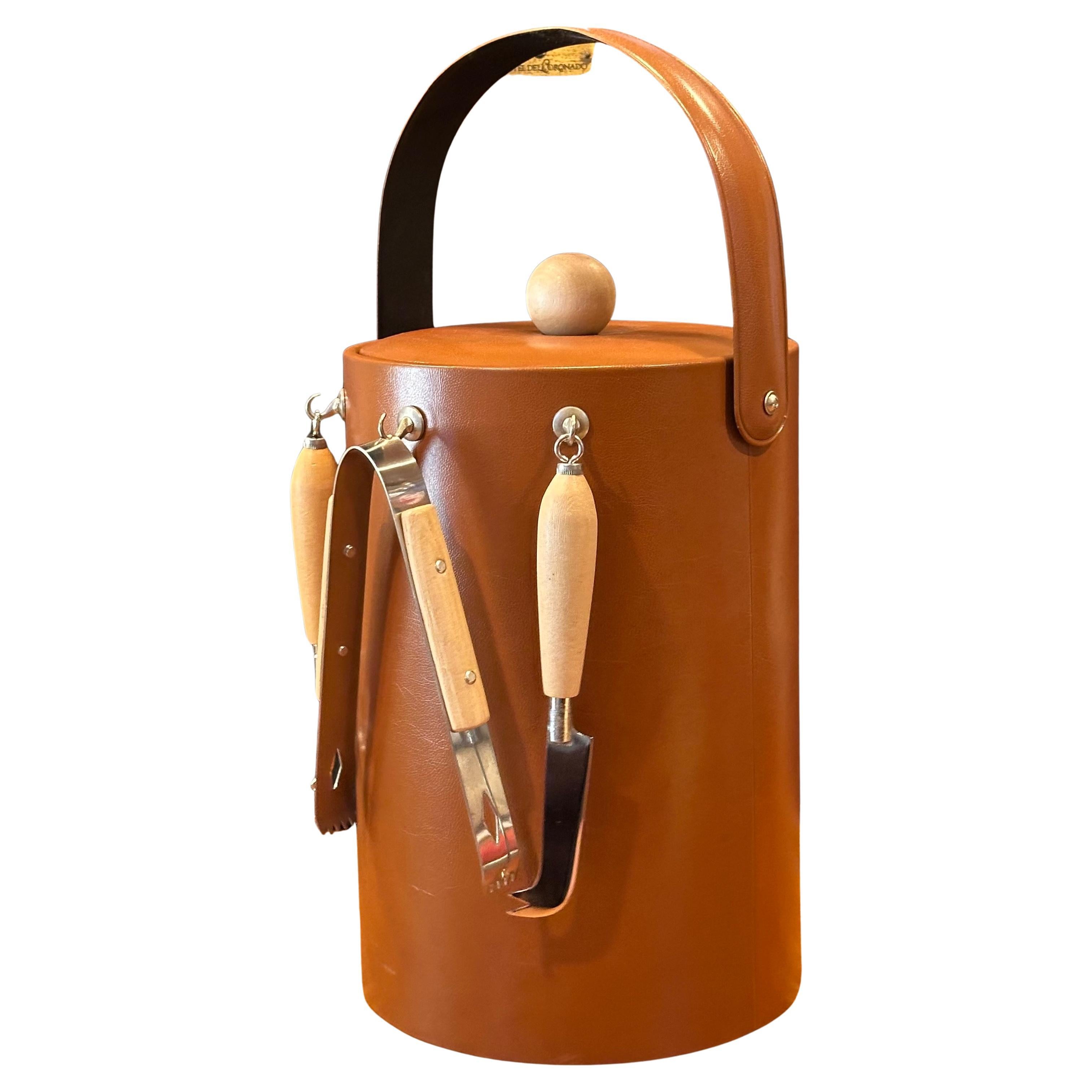 MCM Ice Bucket with Bar Tools by Georges Briard - New with Tag For Sale 9