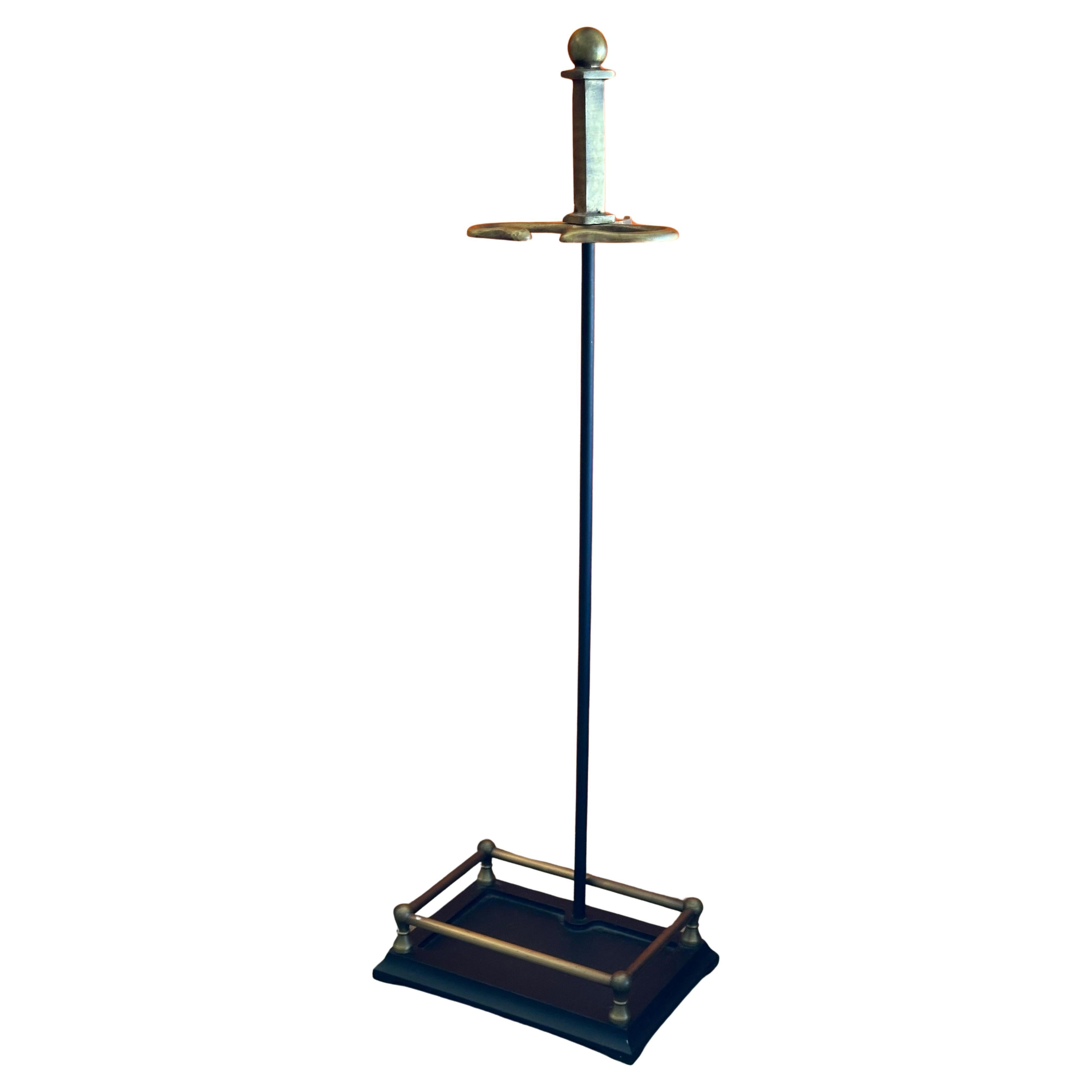 A really nice set of four Hollywood Regency fireplace tools with stand by Pilgrim Manufacturing, circa 1980s. There are four tools (shovel, brush, log holder and poker) and a single stand in very good vintage condition. The set is very heavy and