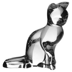 Stylized Sitting Cat Sculpture / Paperweight by Baccarat