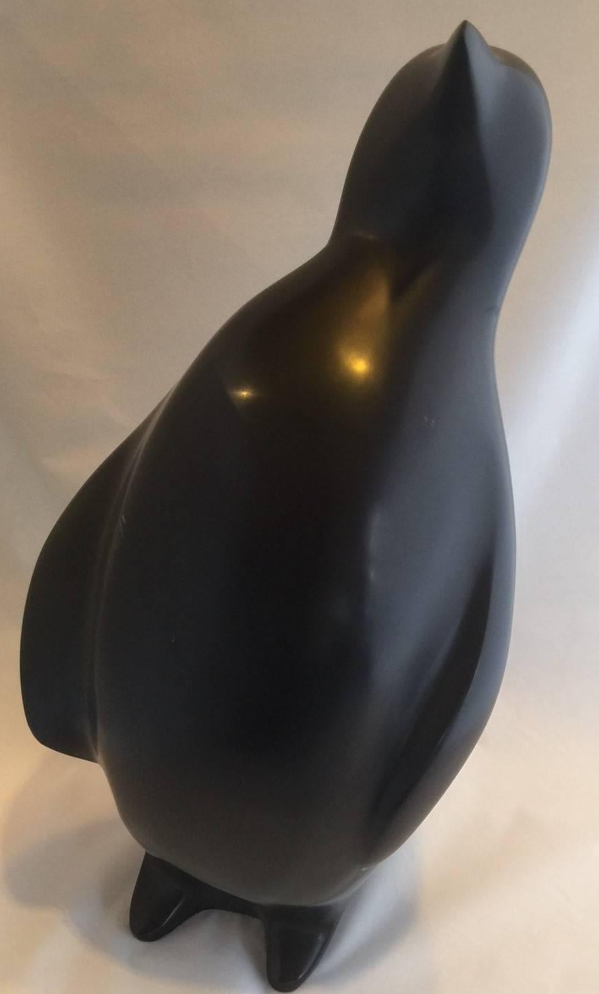 Impressive hand carved sculpture by listed Japanese artist Kuki.  Gorgeous black marble in excellent condition with no chips.  Signed and numbered underneath.