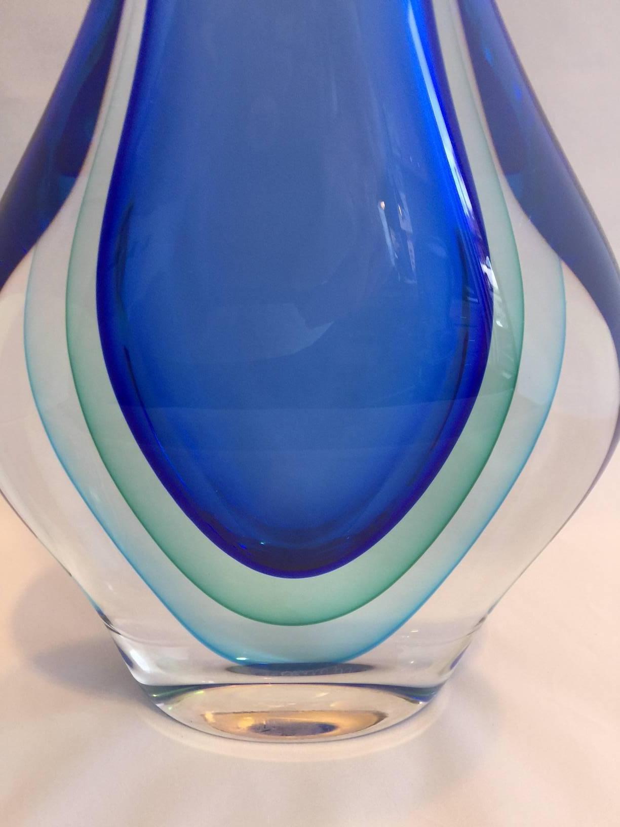 Hand-Crafted Gorgeous Murano Glass Multi Sommerso Decanter by Murano Artist Luigi Onesto