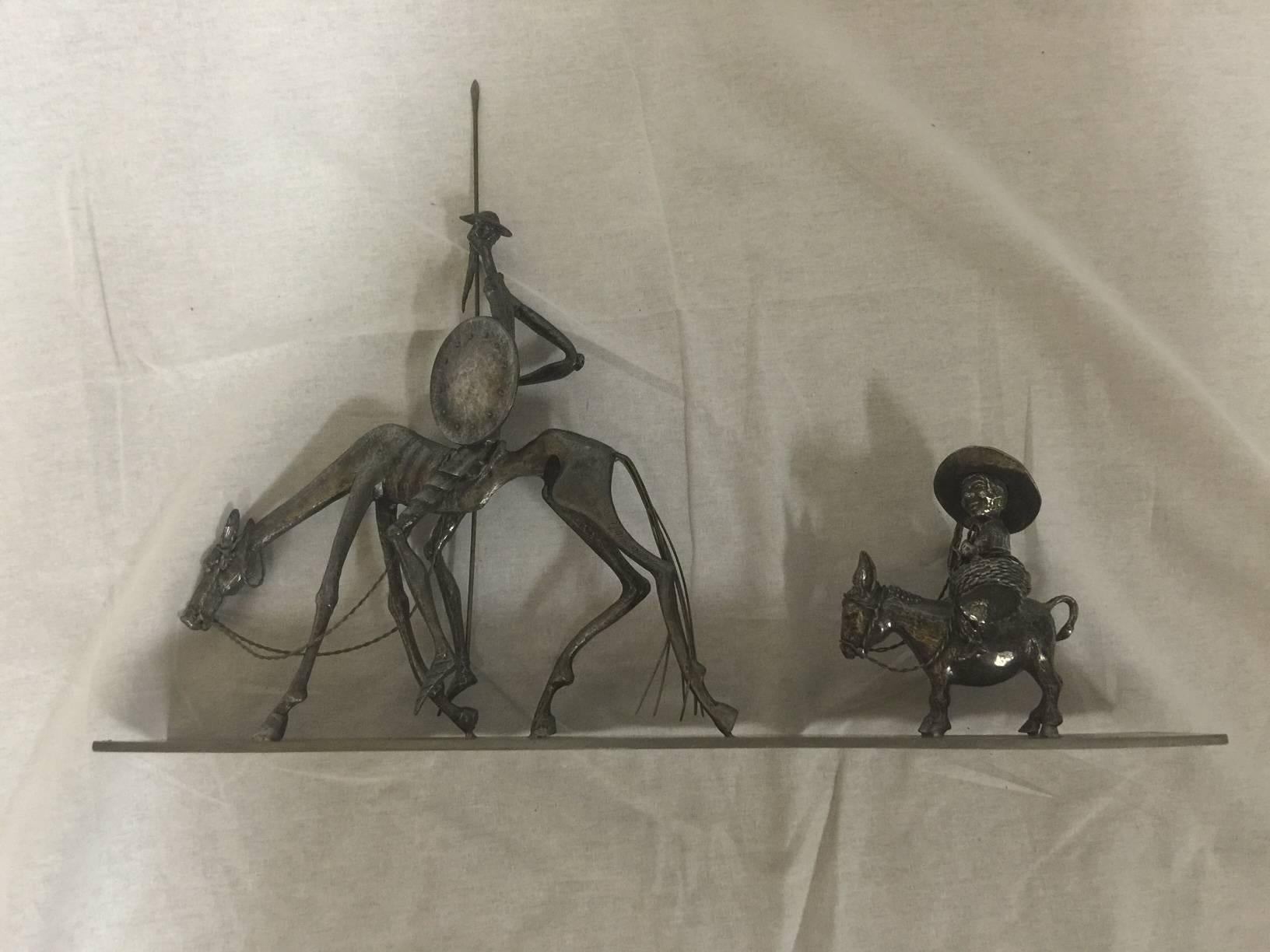 20th Century Signed Pewter Sculpture of Don Quixote by Noted French Sculptor Michel Laude
