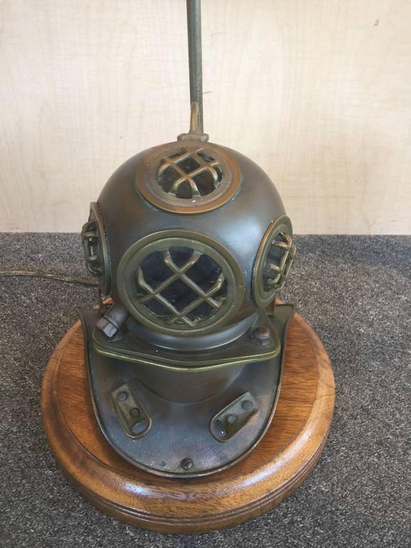 Vintage Nautical Lamp with Brass Divers Helmet at 1stDibs diving