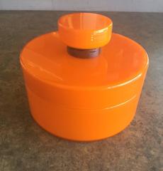 Vintage Orange Cased Glass Canister or Container by Holmegaard