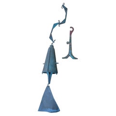 Early Paolo Soleri Hanging Bronze Bell 1950s Wall Mounted