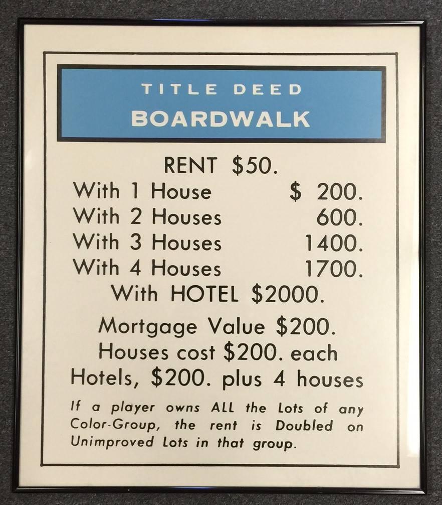 boardwalk monopoly card