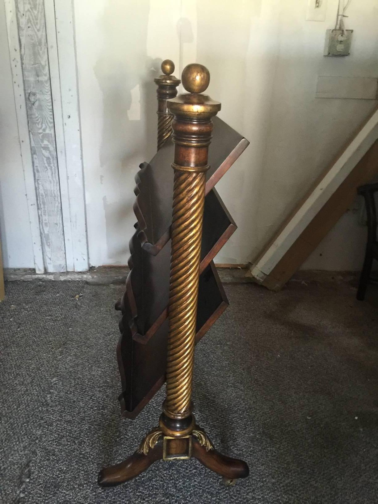 Carved Unique Rolling Library Stand by John-Richard