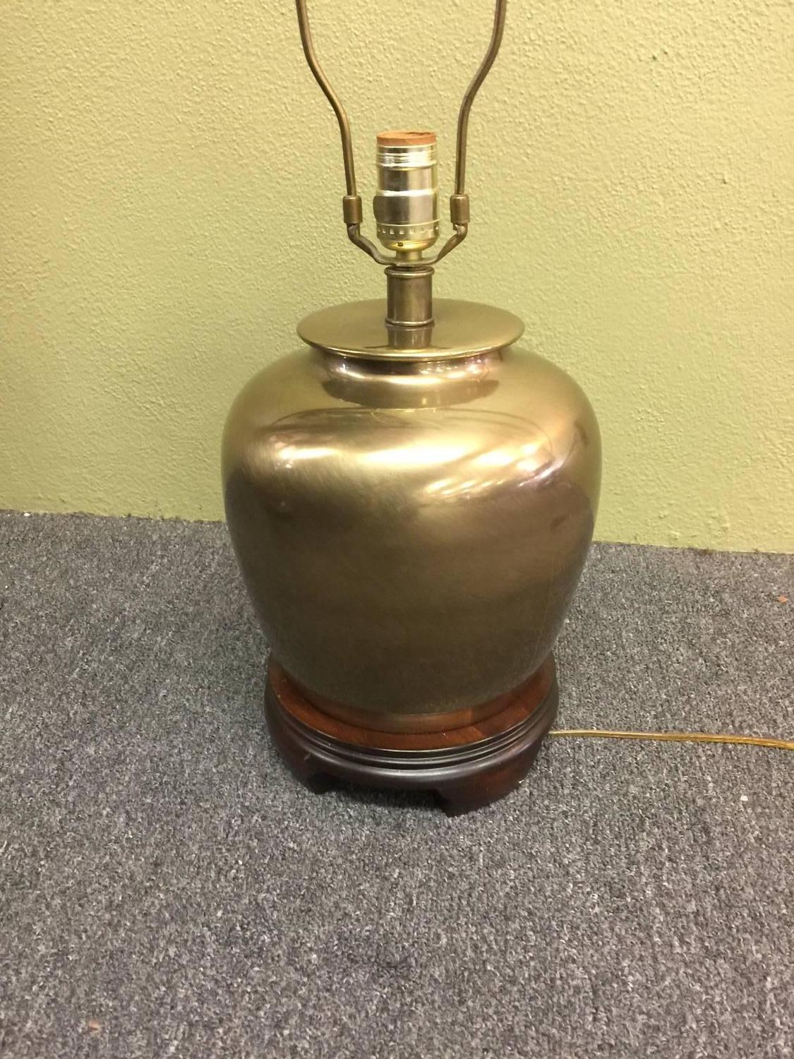 Pair of MidCentury Brass Ginger Jar Style Table Lamps For Sale at 1stdibs