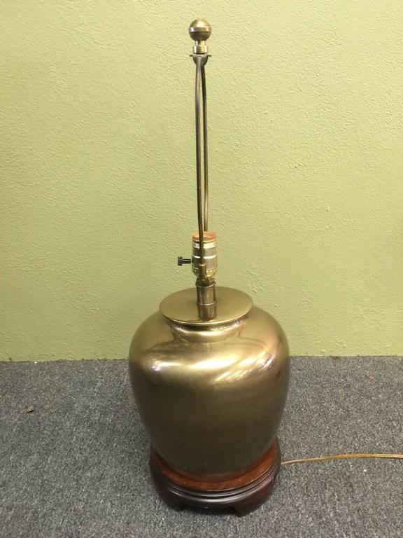 Pair of MidCentury Brass Ginger Jar Style Table Lamps at 1stdibs