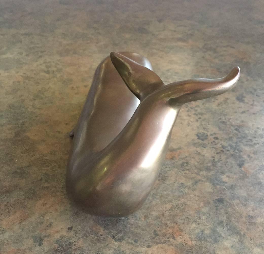 American Mid-Century Brass Whale Sculpture/ Paperweight