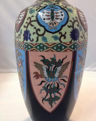 Gorgeous Japanese Cloisonne Vase with Dragon Motif from the Meiji Period