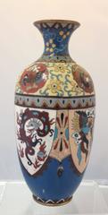 Stunning Pair of Japanese Cloisonné Dragon Vases from the Meiji Period