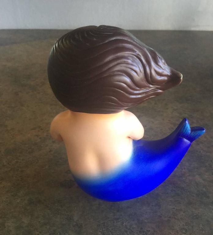 Ceramic Mermaid with Mask Sculpture by Sergio Bustamante at 1stDibs