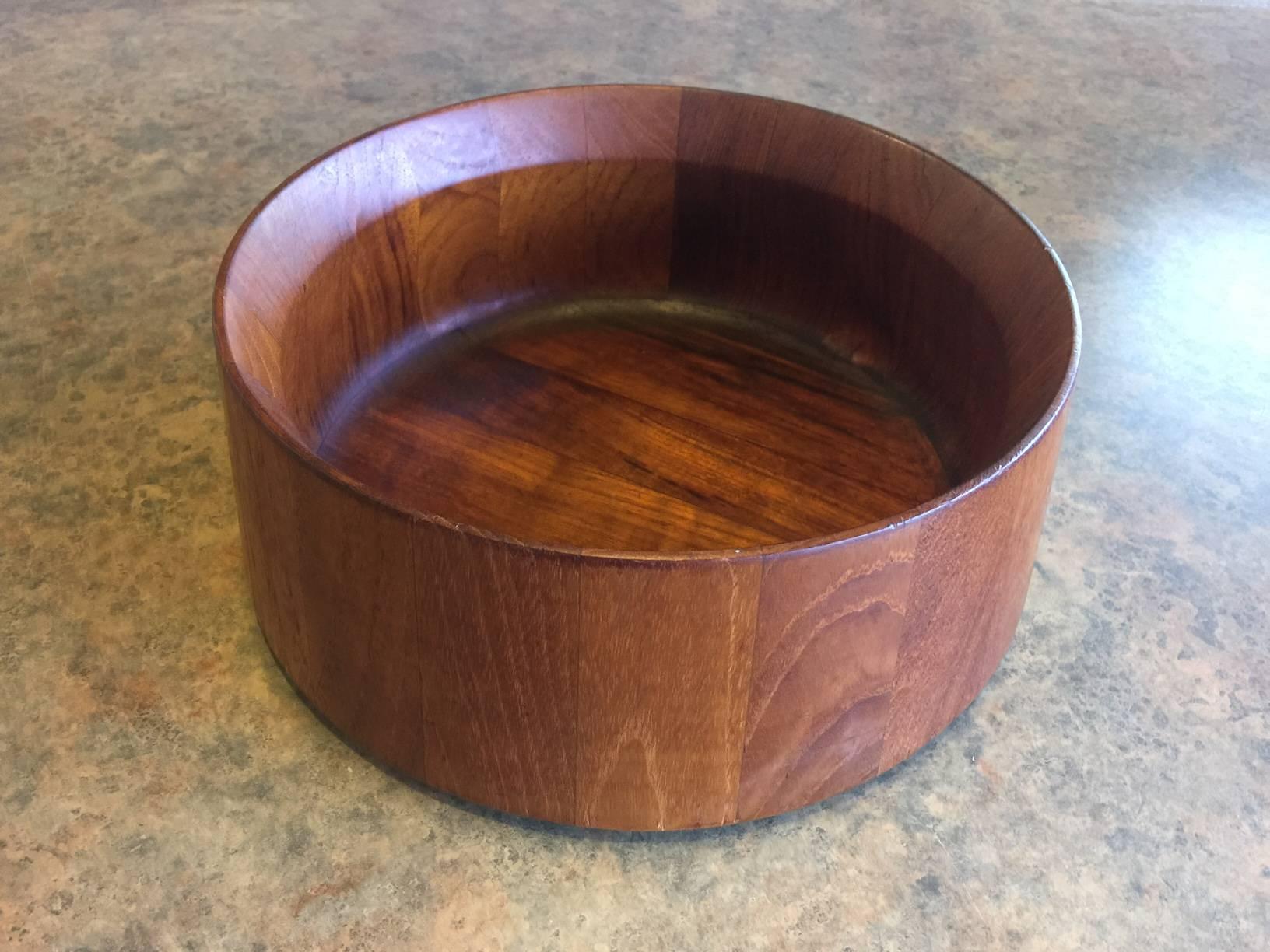 Mid-Century Staved Teak Bowl by Jens Quistgaard In Good Condition For Sale In San Diego, CA