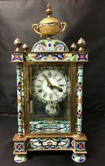 Striking Cloisonne and Bronze Mantel Clock