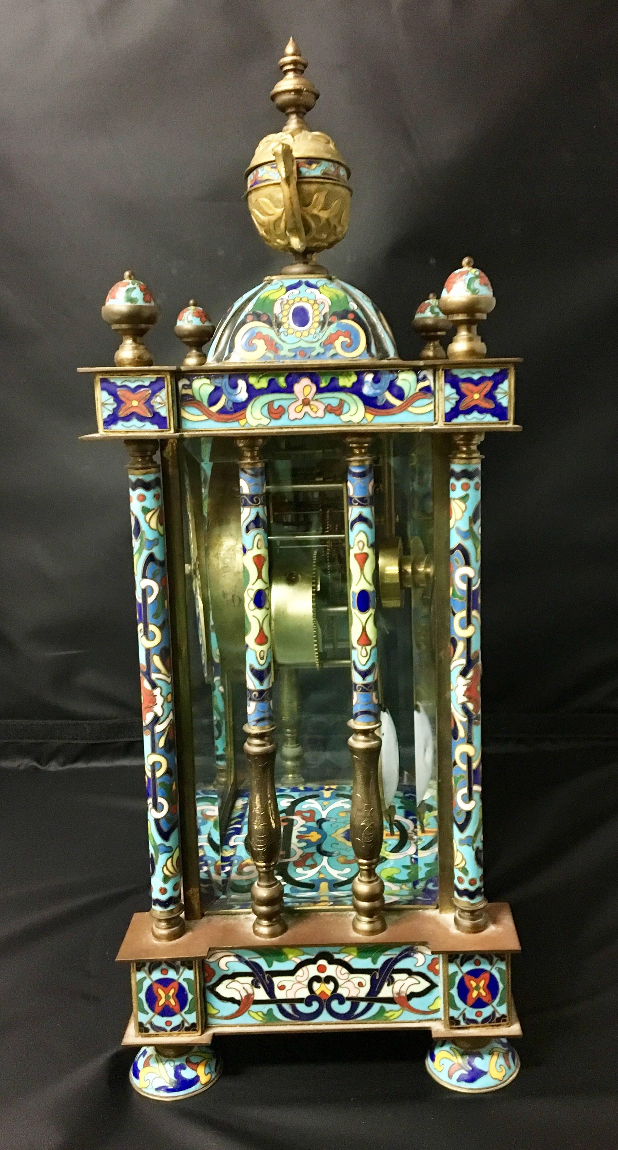 chinese cloisonne clock