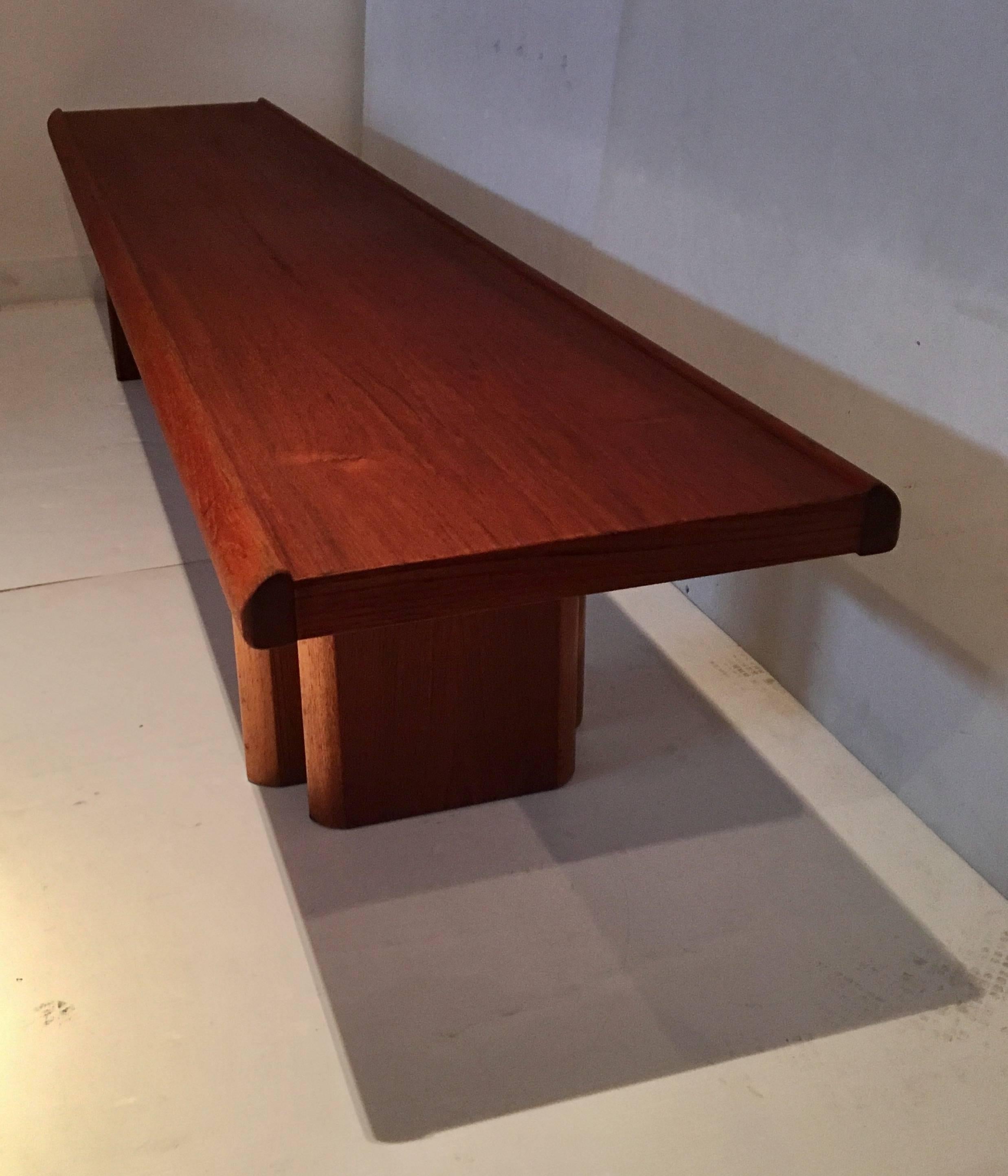 Scandinavian Modern Danish Modern X-Long Teak Coffee Table or Bench