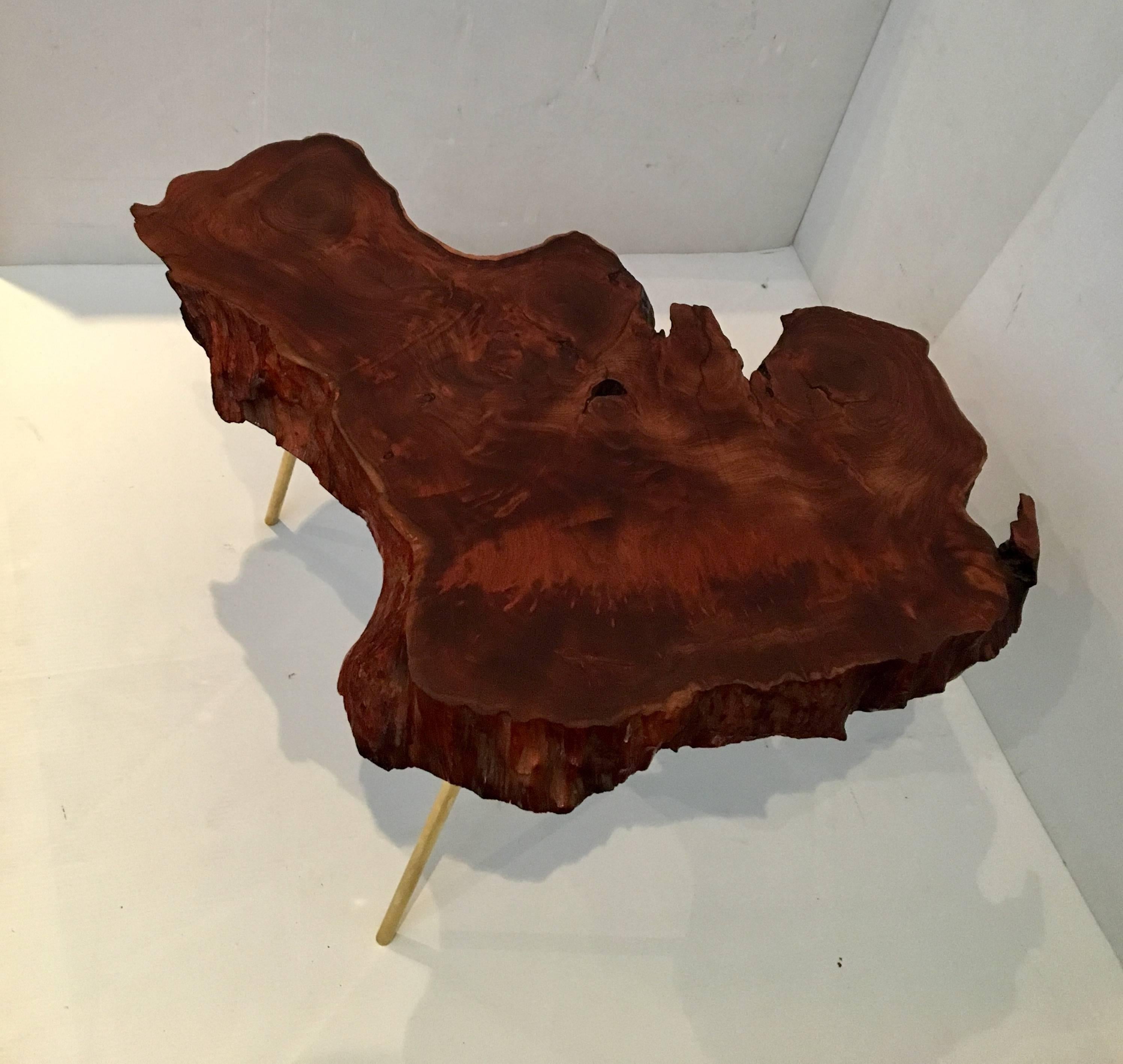 free form wood coffee table