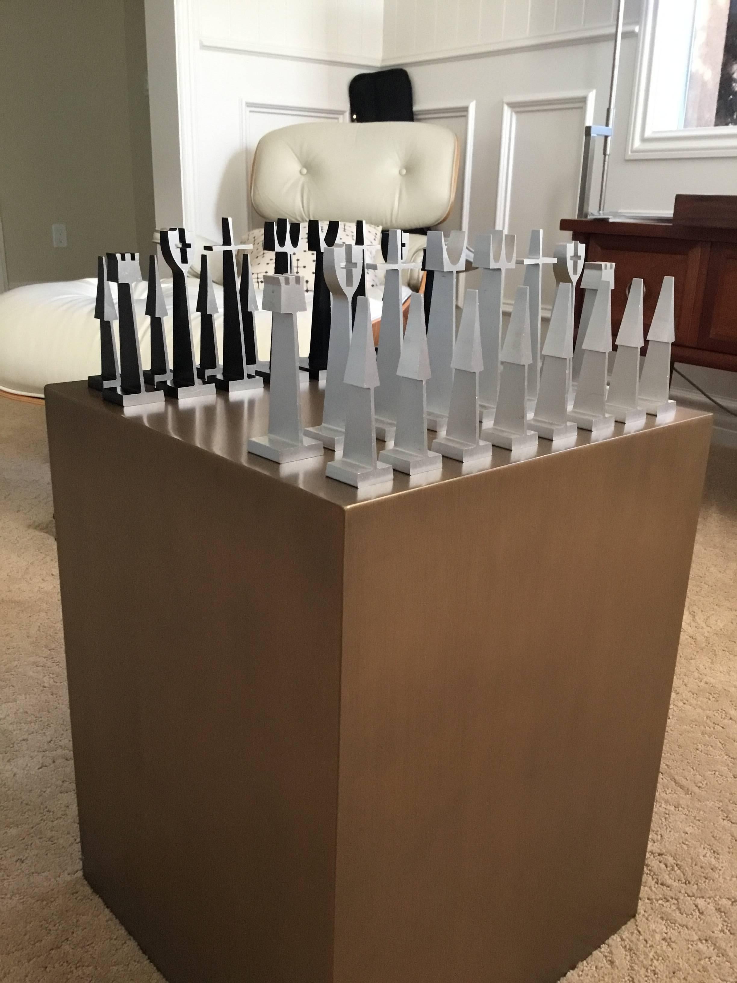 Mid-20th Century Modernist Alcoa Aluminium Chess Austin Cox Mid-Century Modern