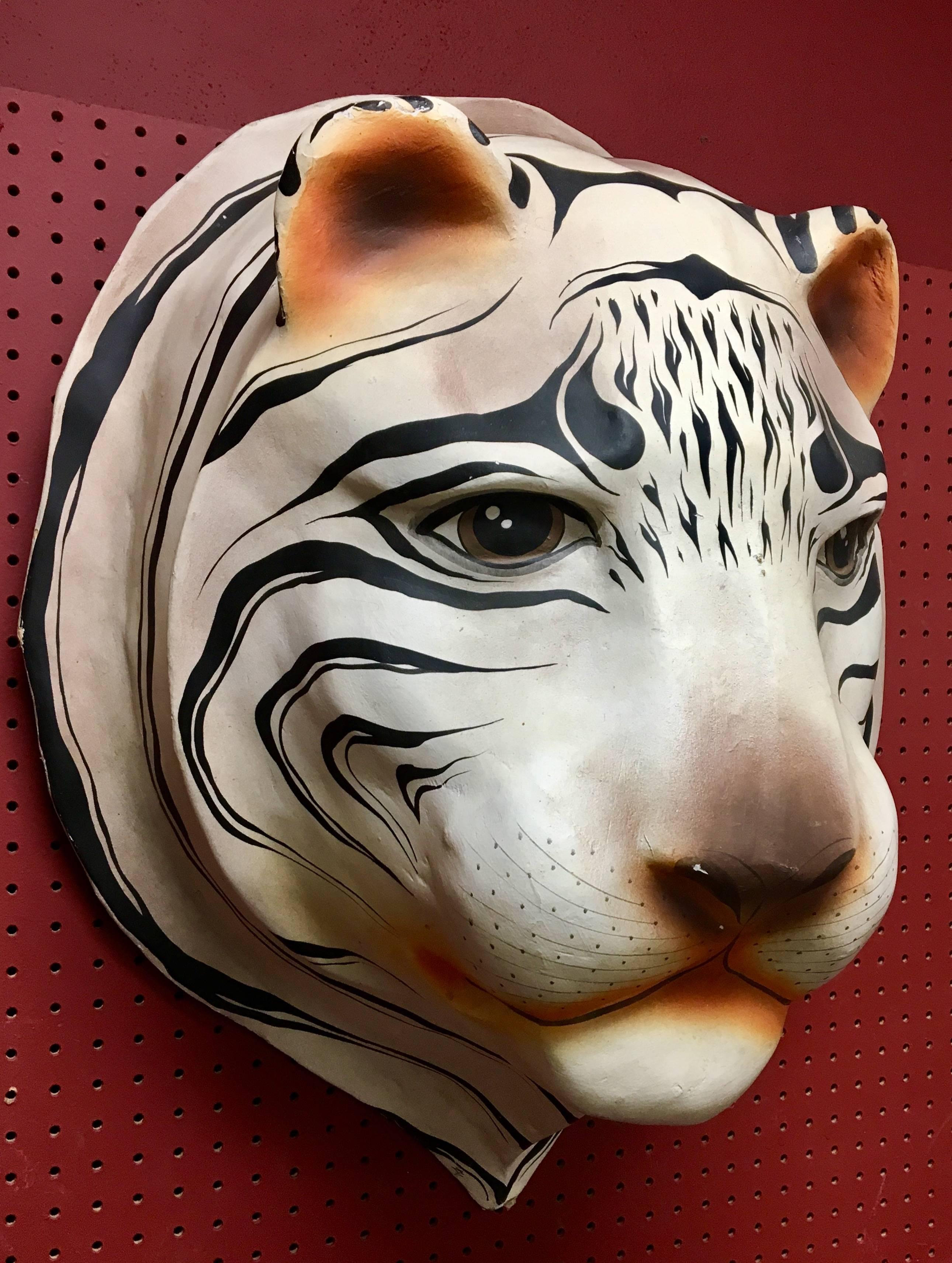 paper mache tiger head