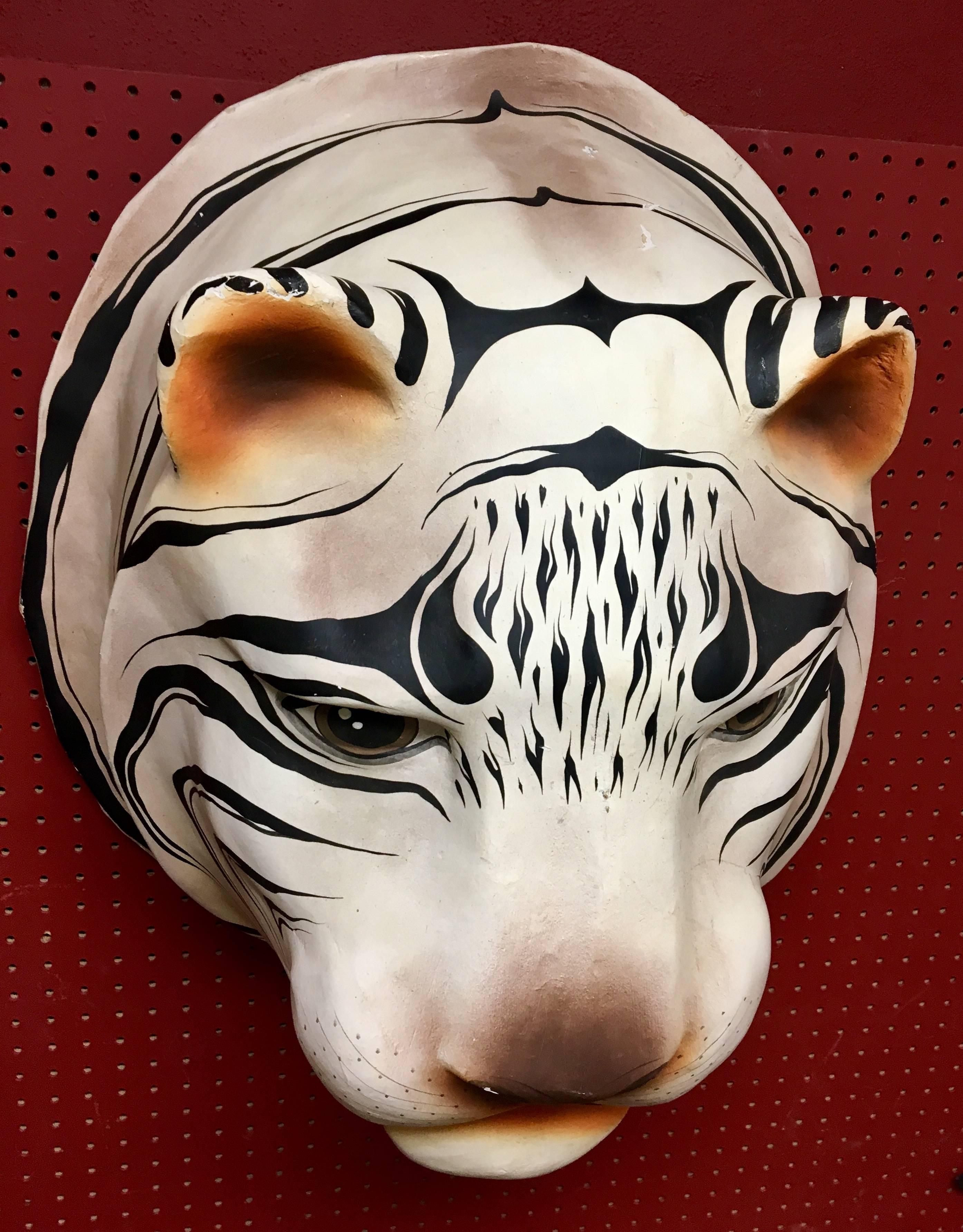 tiger paper mache mask