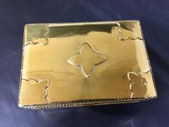 Hollywood Regency Polished Brass and Mahogany Jewelry Box