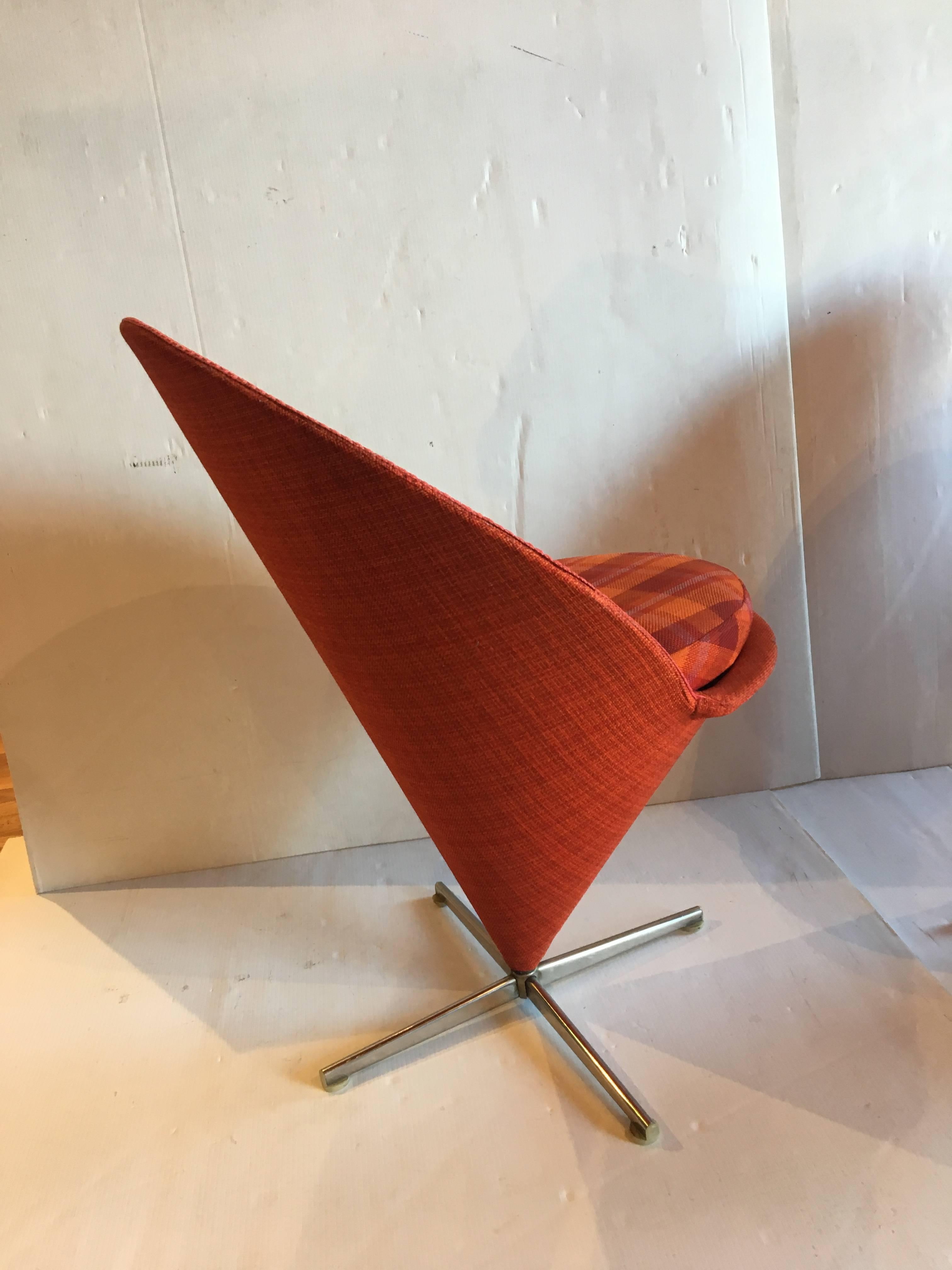 Incredible Pair of Early Production Cone Chairs by Verner Panton 1