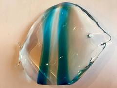 1970s Pair of Murano Italian Glass Fish Sculptures Signed by Oggetti