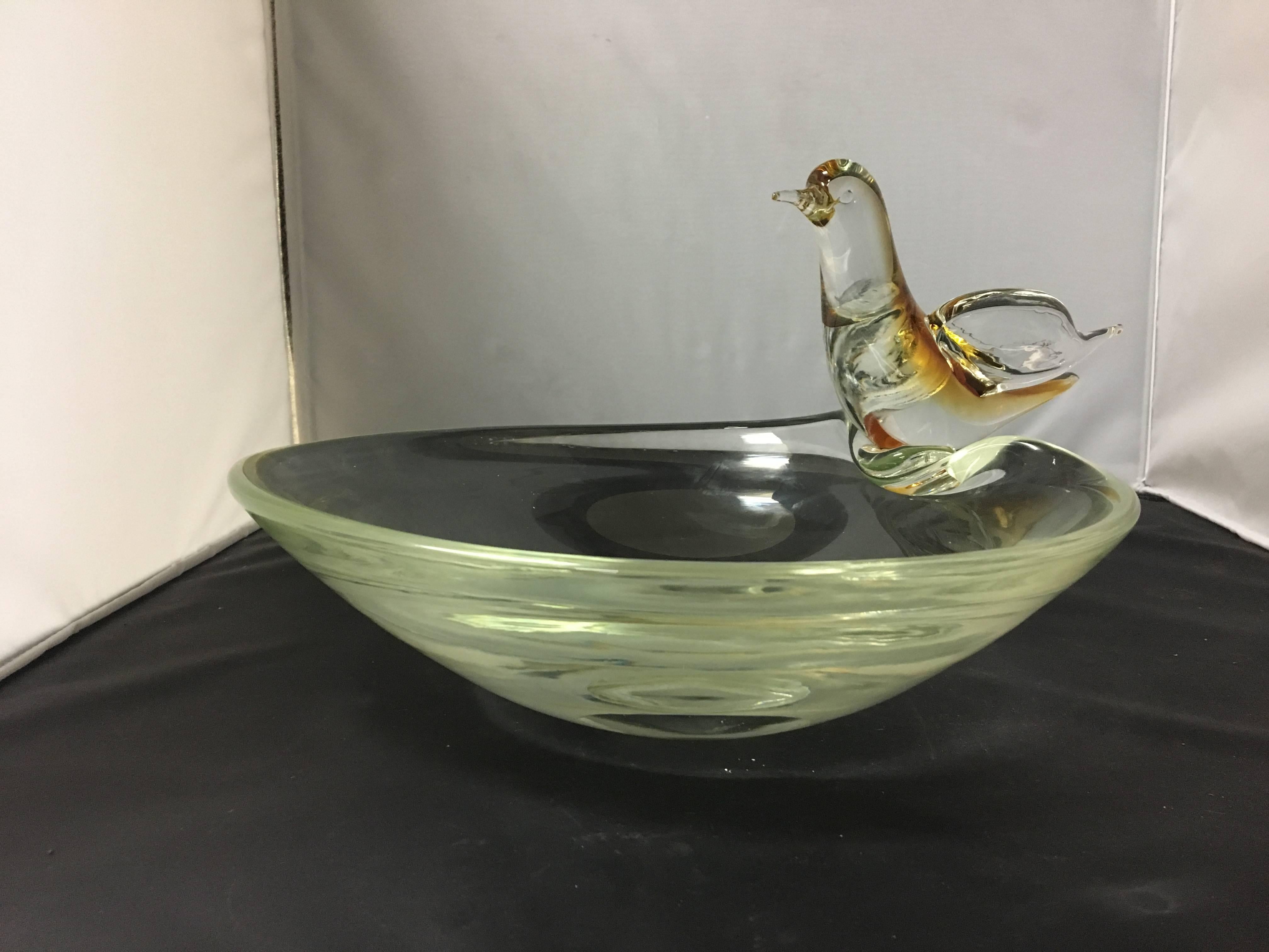 large glass bird bath bowl