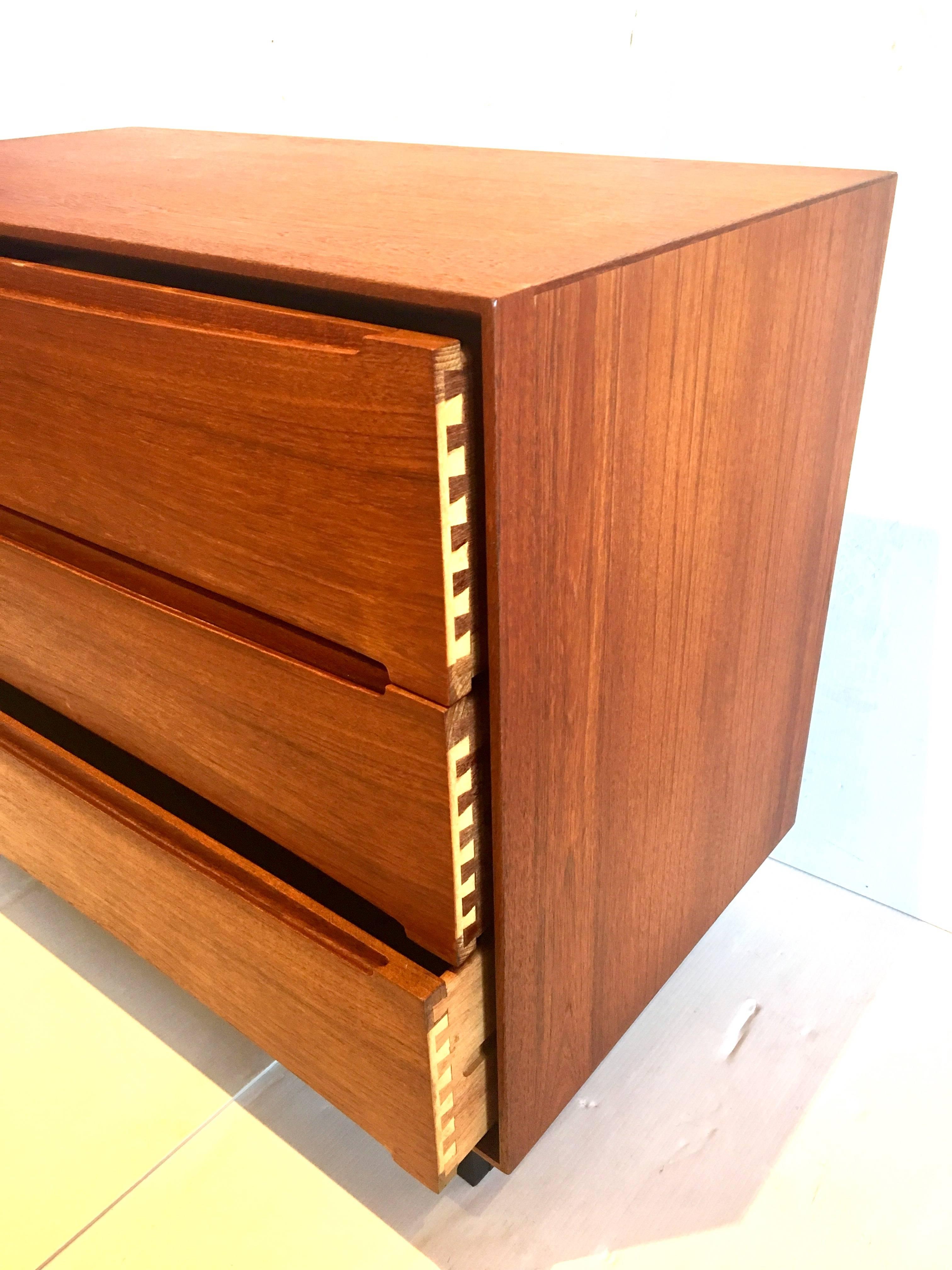 20th Century Danish Modern Teak Triple Dresser Drawer by Dyrlund