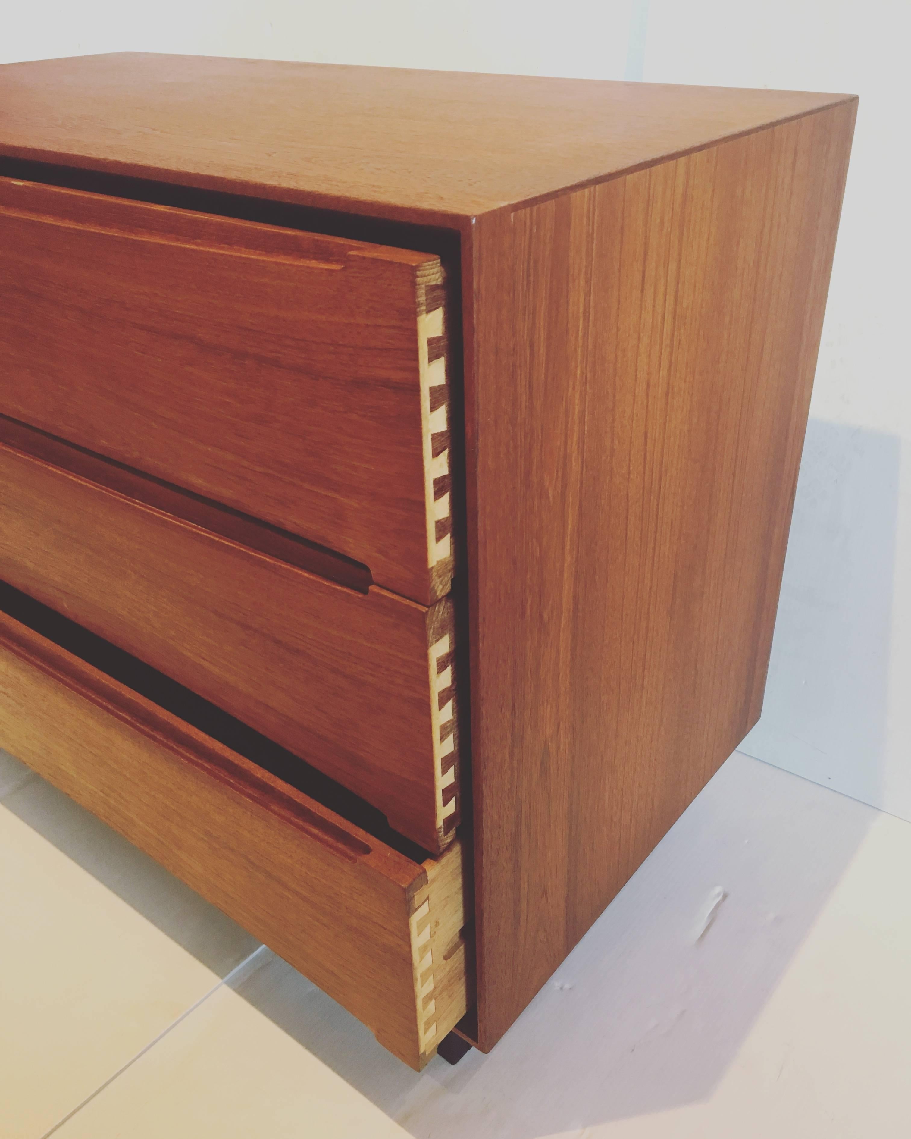 Danish Modern Teak Triple Dresser Drawer by Dyrlund 3