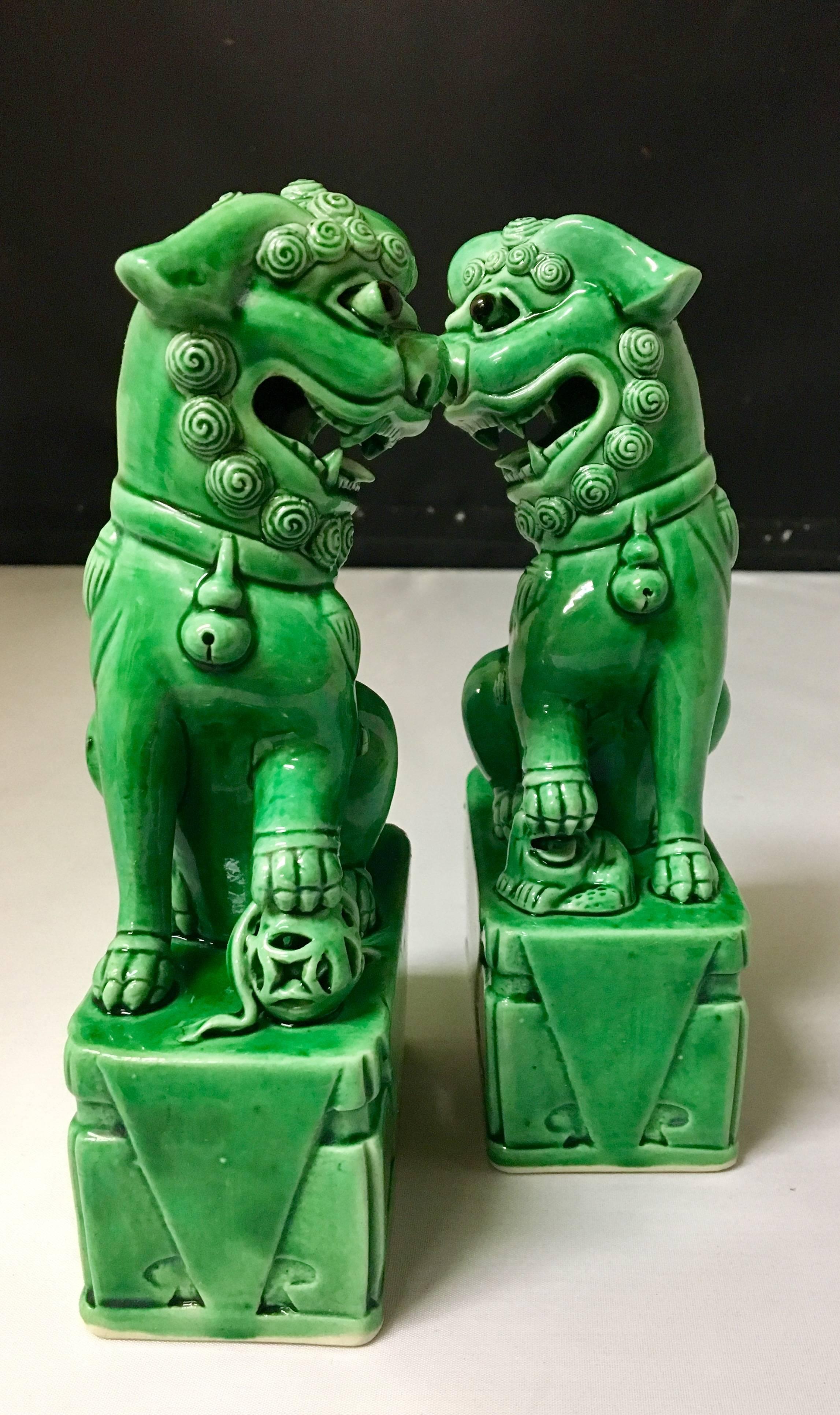Pair of Mid-Century Japanese Foo Dogs In Excellent Condition In San Diego, CA