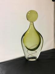 Tall Massive Italian Murano Glass Decanter with Stopper Seguso