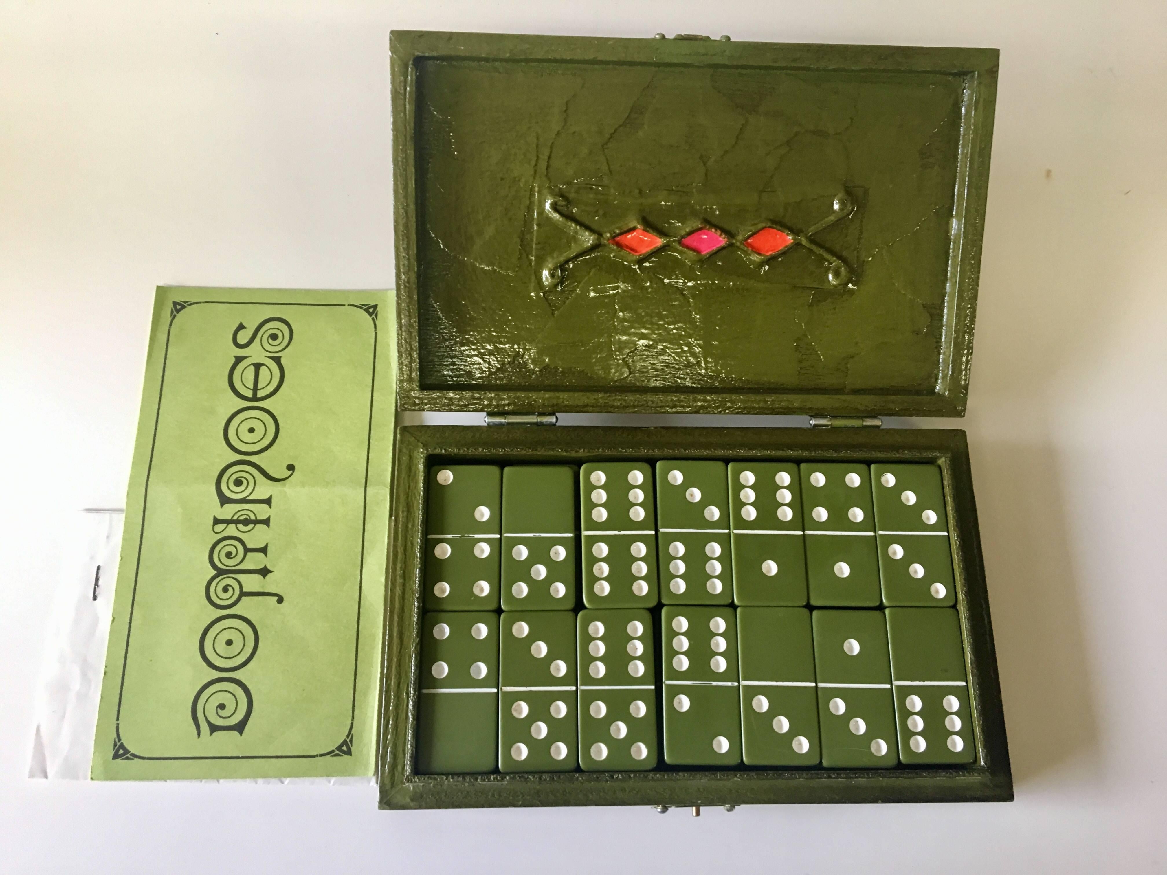 American Boxed Set of Dominoes with Original Instructions by Fitz & Floyd