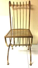 Italian Gold Guild Finish Metal Boudoir/Vanity Chair by Salvadori, 1960s