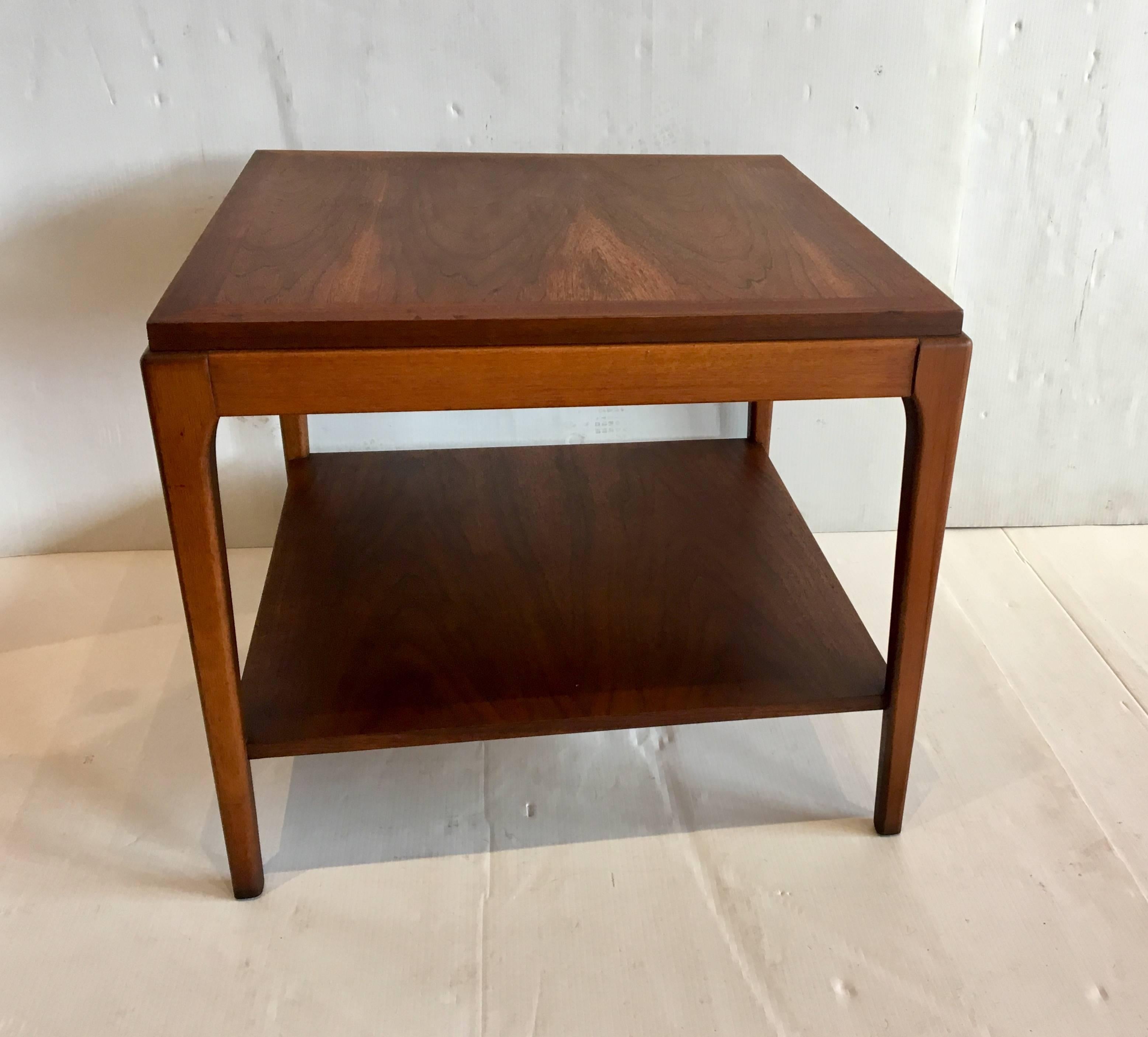 20th Century American Mid-Century Modern Walnut Square Cocktail or End Table