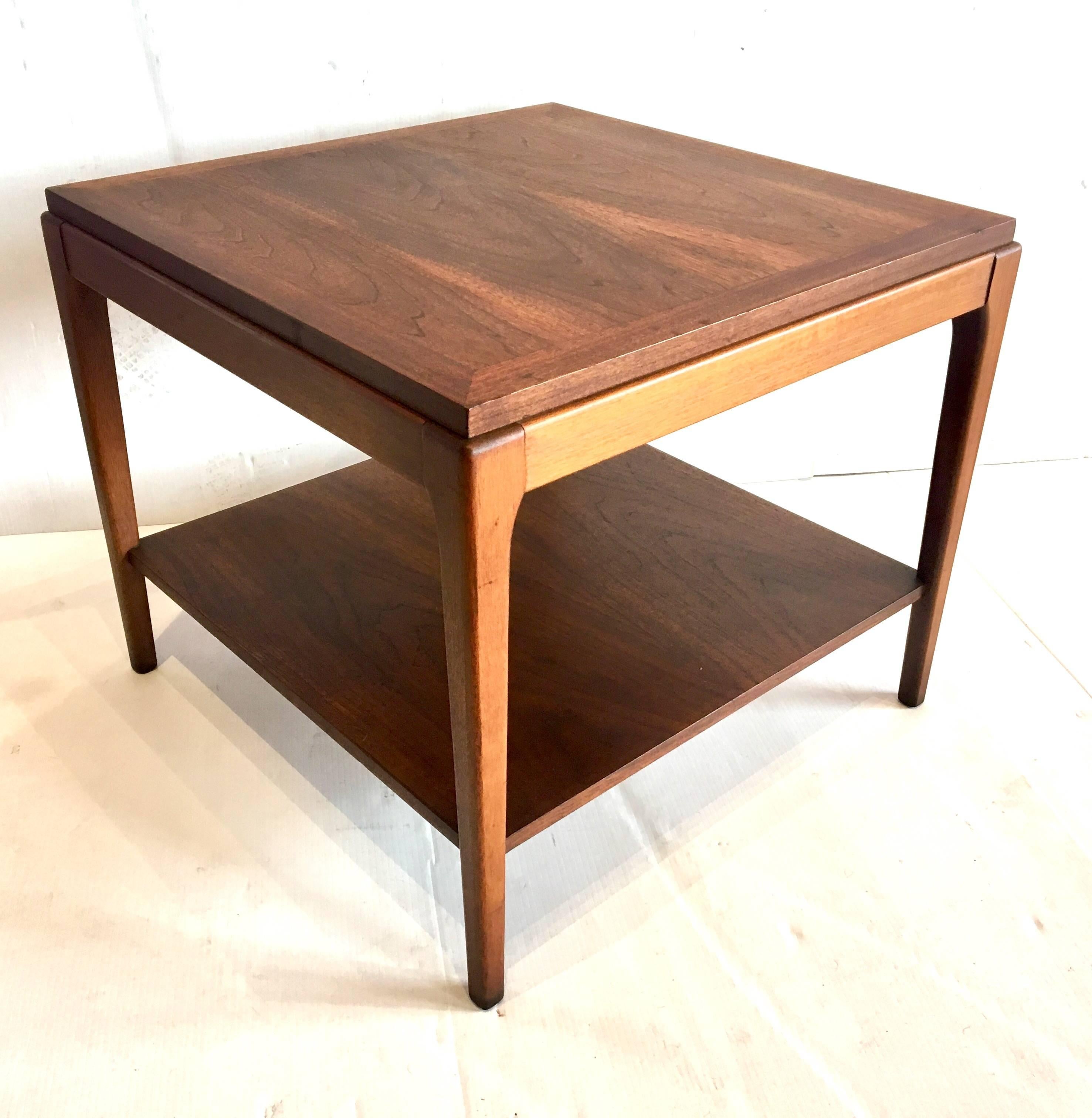 American Mid-Century Modern Walnut Square Cocktail or End Table 1