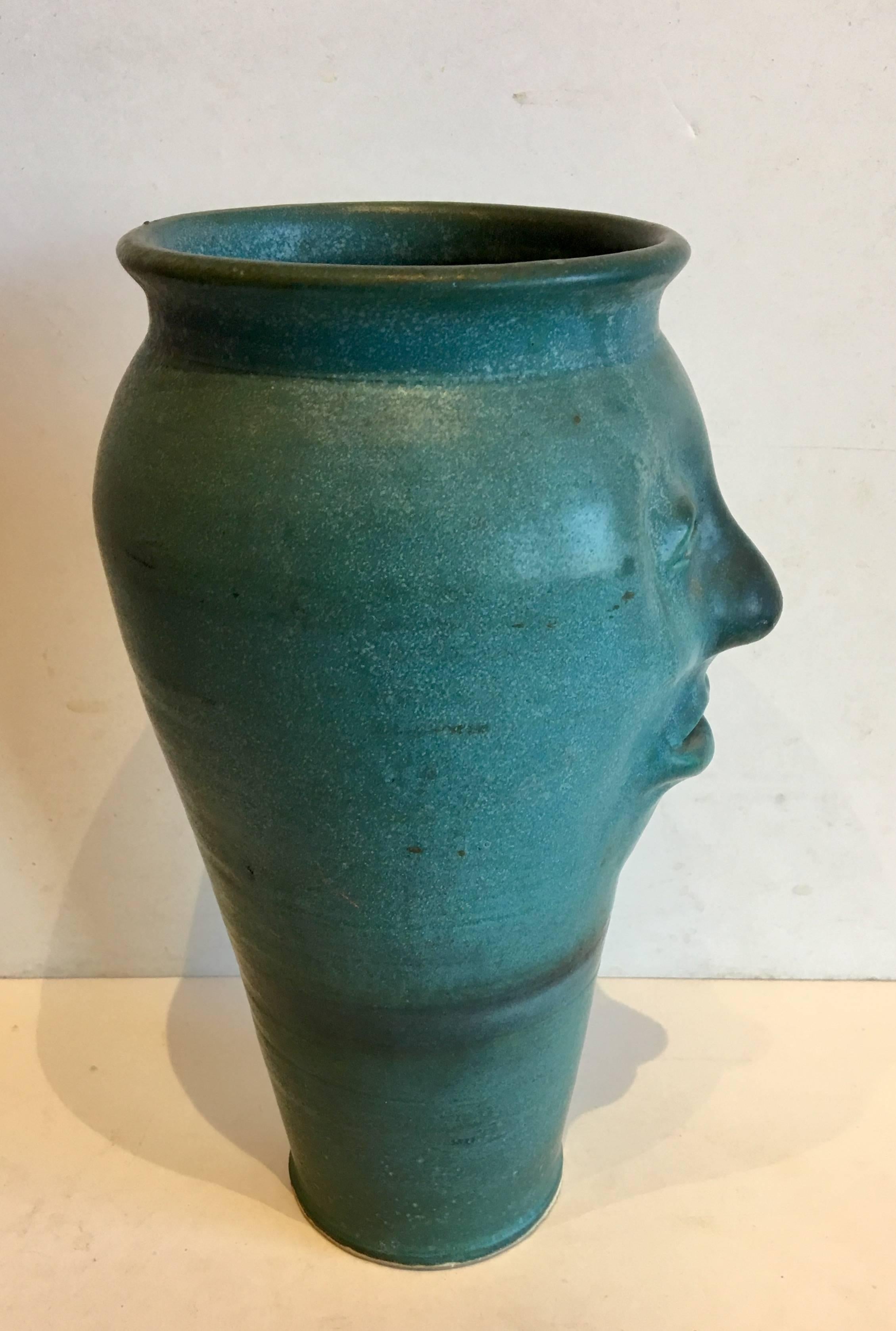 Vase aus handgetöpfertem Steingut von Fontaine, Unikat (Moderne der Mitte des Jahrhunderts) im Angebot