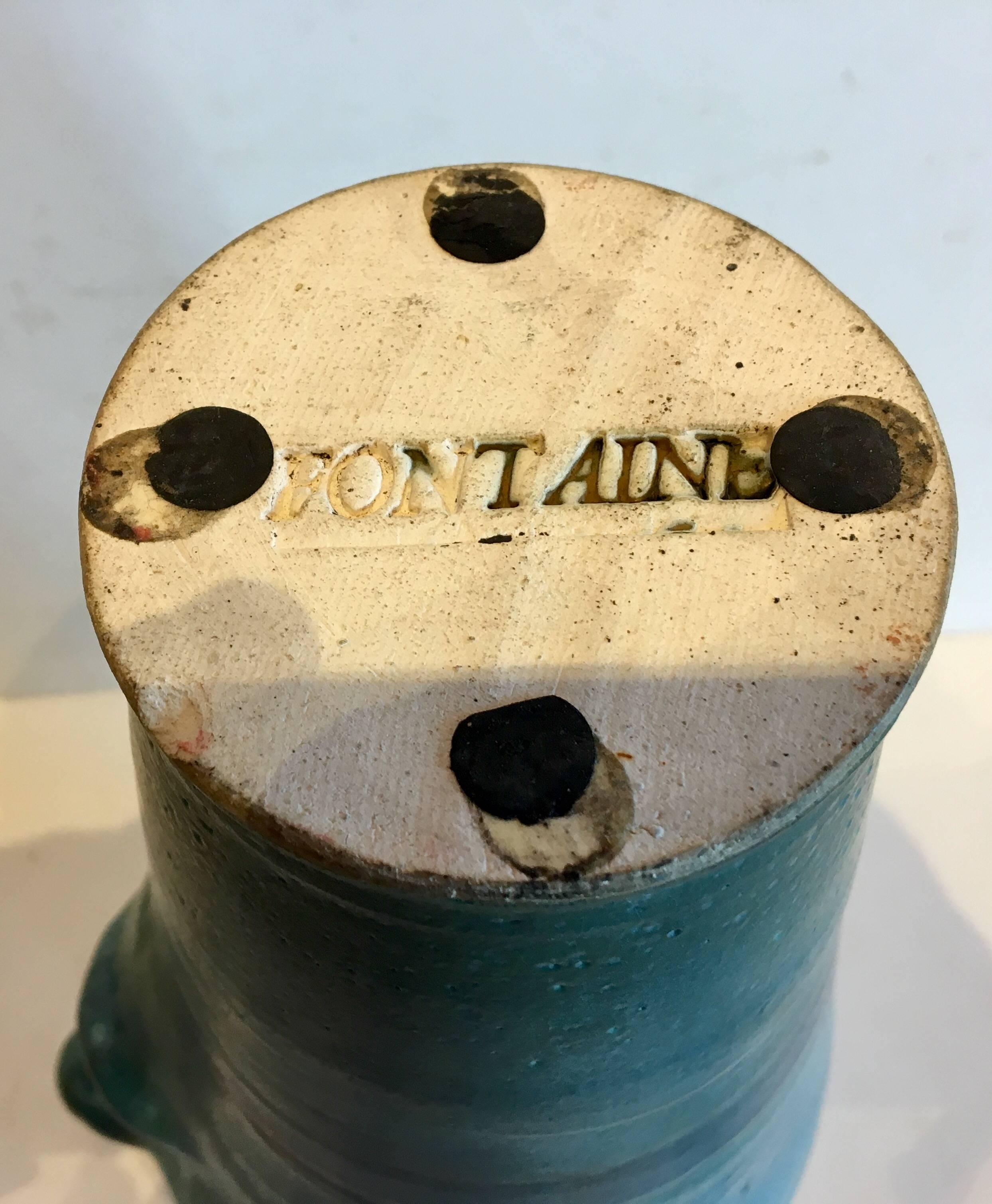 20ième siècle Vase unique en poterie de grès tourné à la main par Fontaine en vente