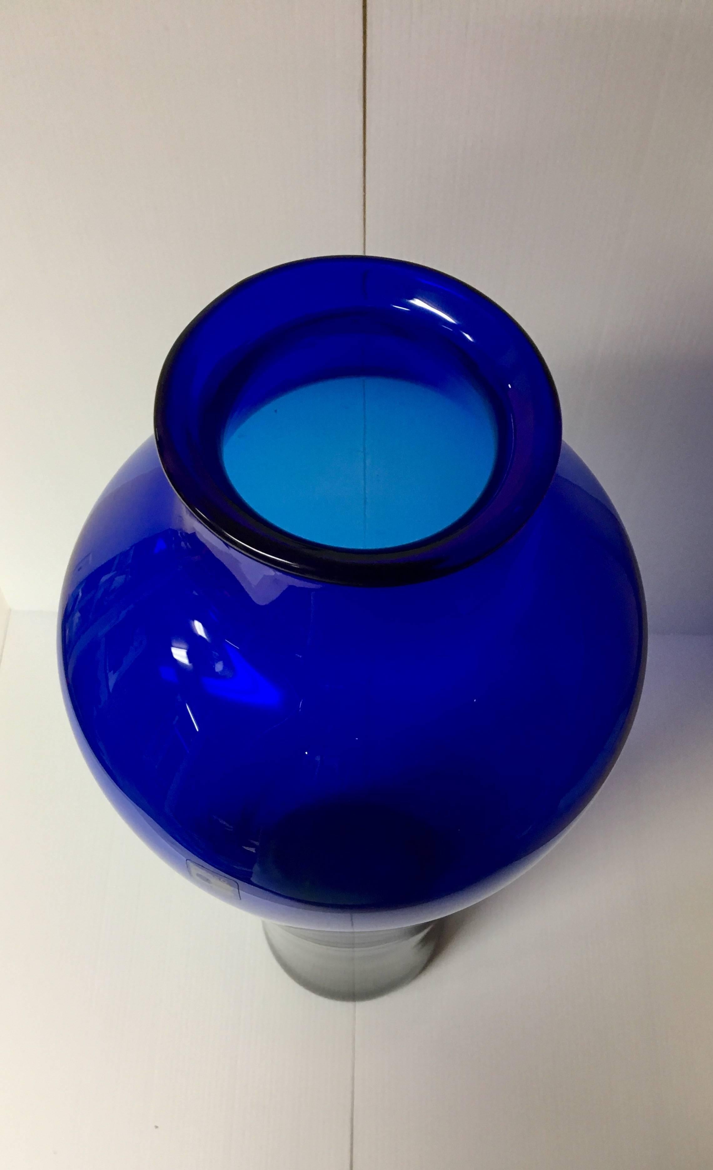 blenko cobalt blue vase