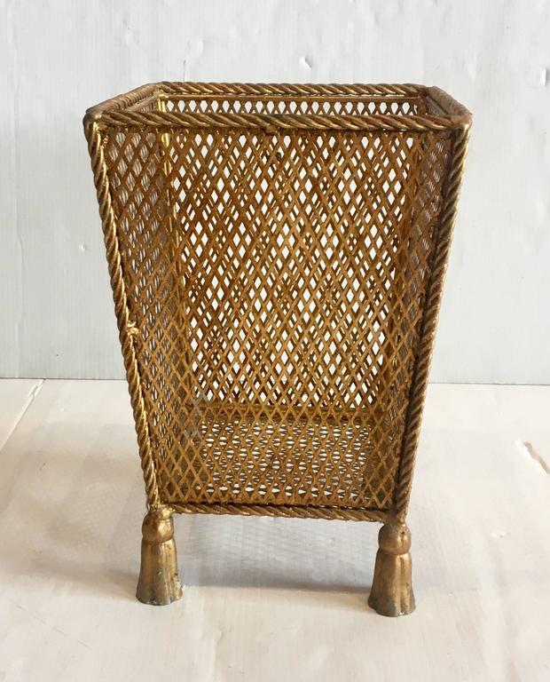 Italian Gold Guild Regency Waste Basket at 1stDibs