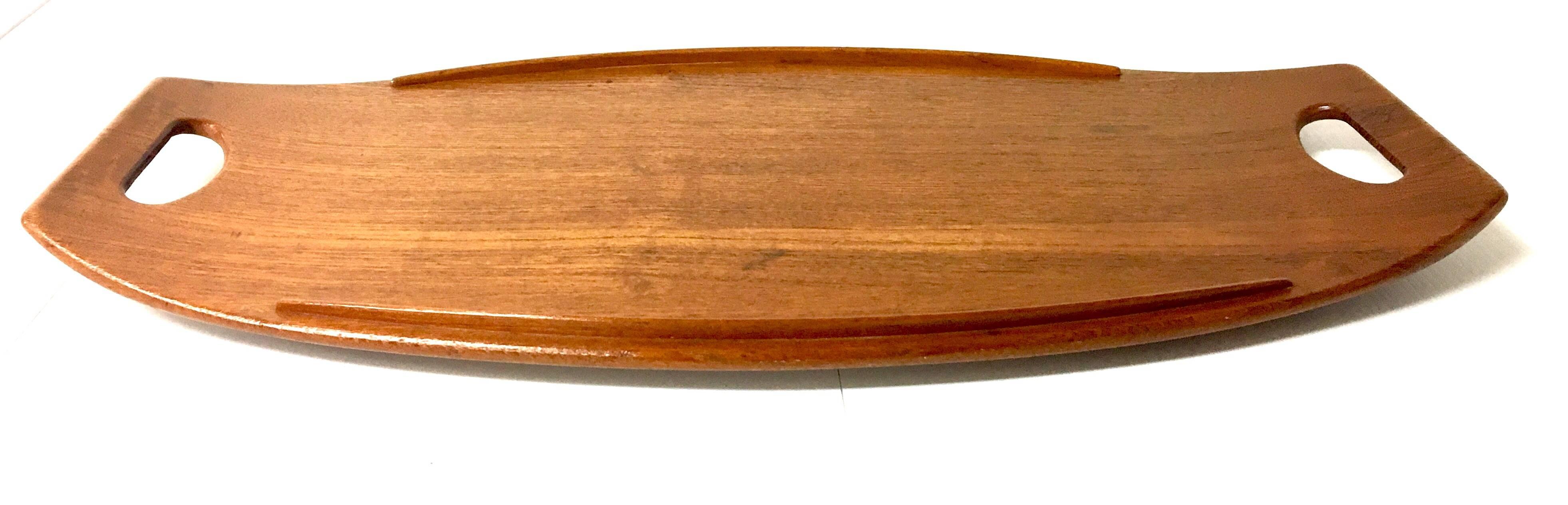 Danish Solid Large Teak Gondola Tray Designed by Quistgaard for Dansk Early Production