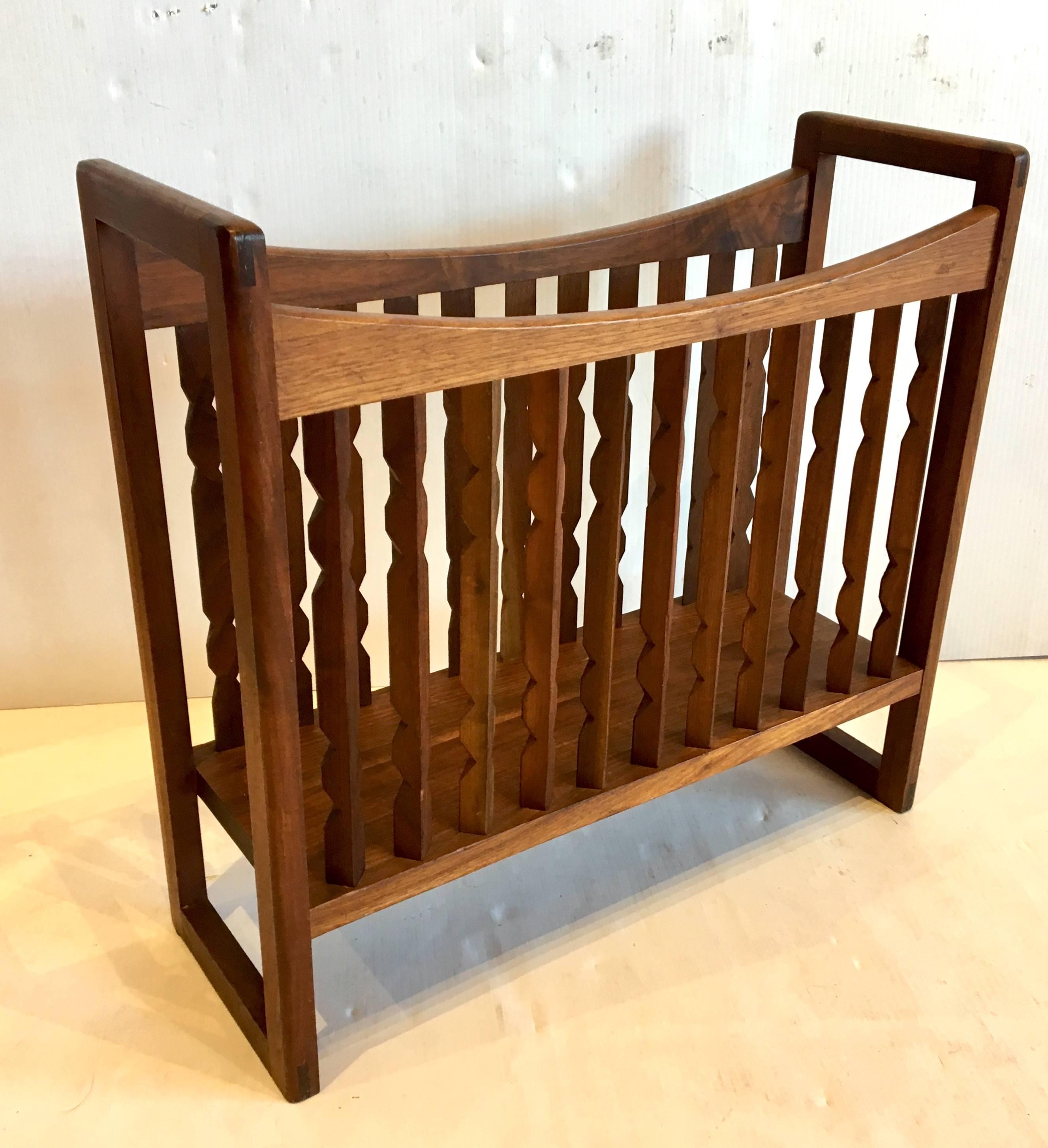 20th Century Mid-Century American Modern Solid Walnut Magazine Rack by Arthur Umanoff